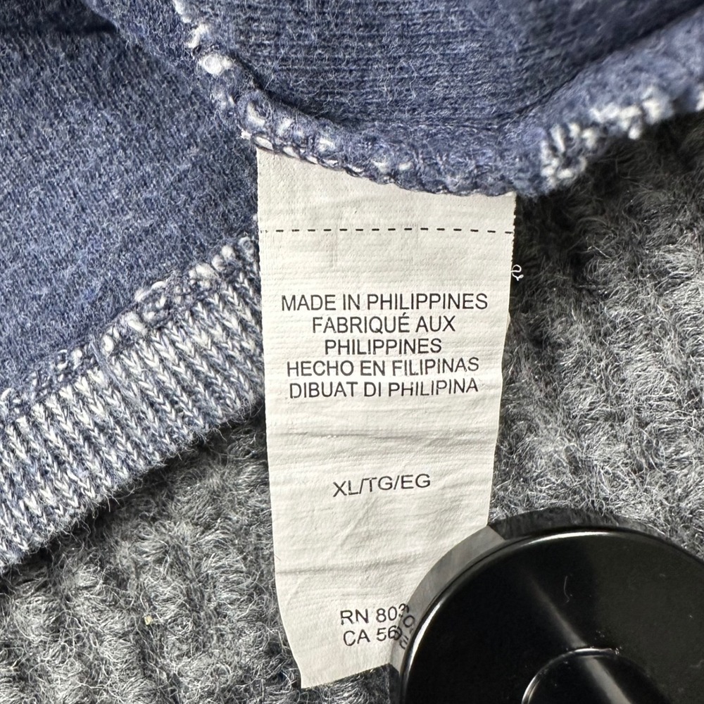 Lucky Brand Mens XL Henley Shirt Blue White Space Dye Marled Long Sleeve - Picture 6 of 10
